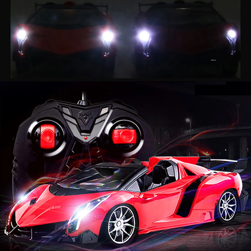 Электрическая машинка на радиоуправлении 4 канала 1:16 игрушечная светодиодные