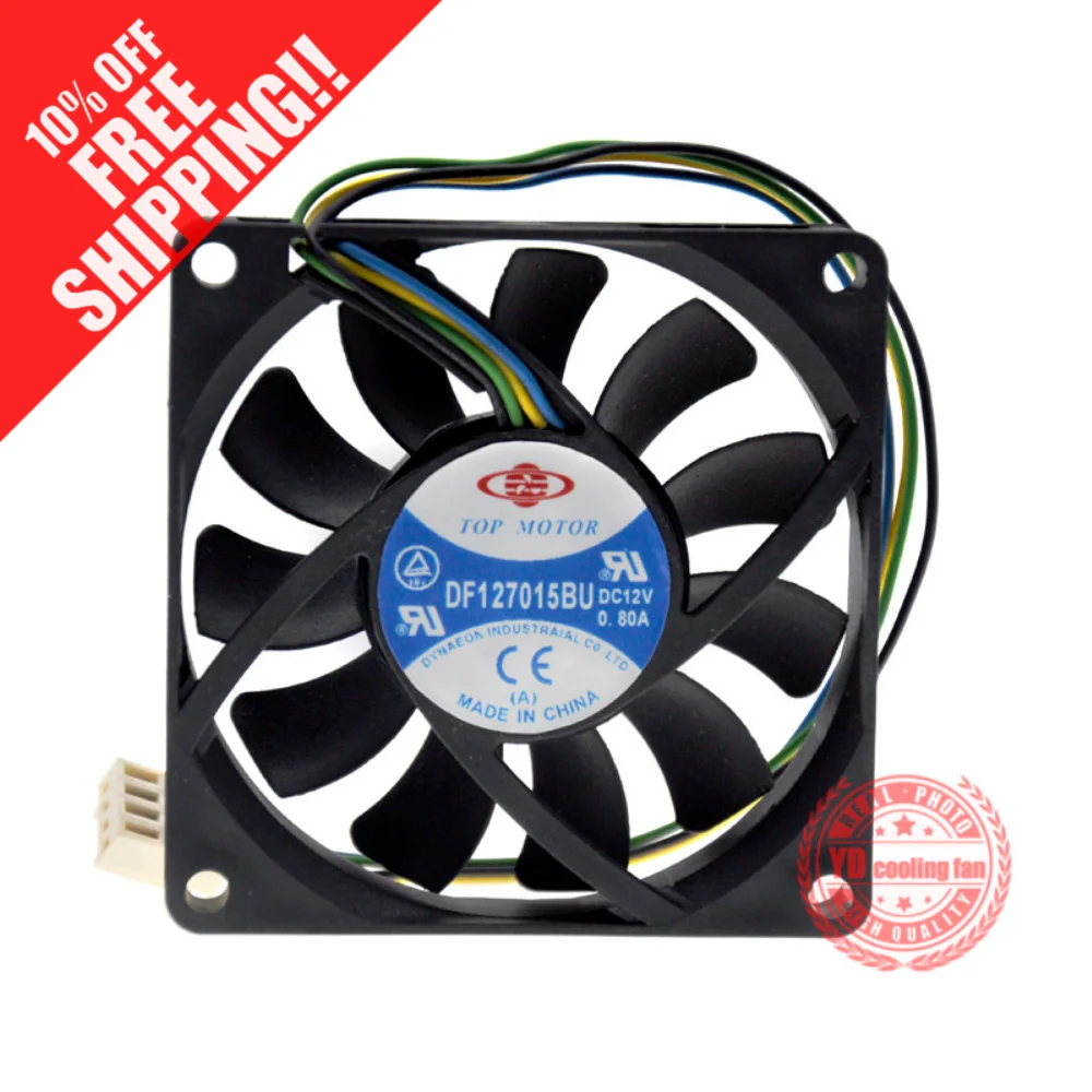 Новый верхний двигатель 7 см 7015 сервер 4 линии двойной шарикоподшипник DF127015BH 12 В 0.48A Вентилятор охлаждения