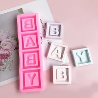 baby square letter chocolate silicone mold birthday %e2%80%8bcake decoration candy fondant baking tool plaster molds candle resin mould