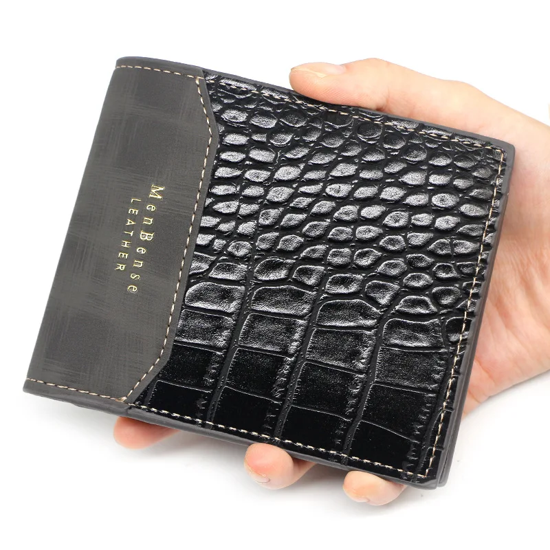

mens wallet leather short purse billetera hombre men wallets vintage style cartera hombre crocodile Alligato portemonne