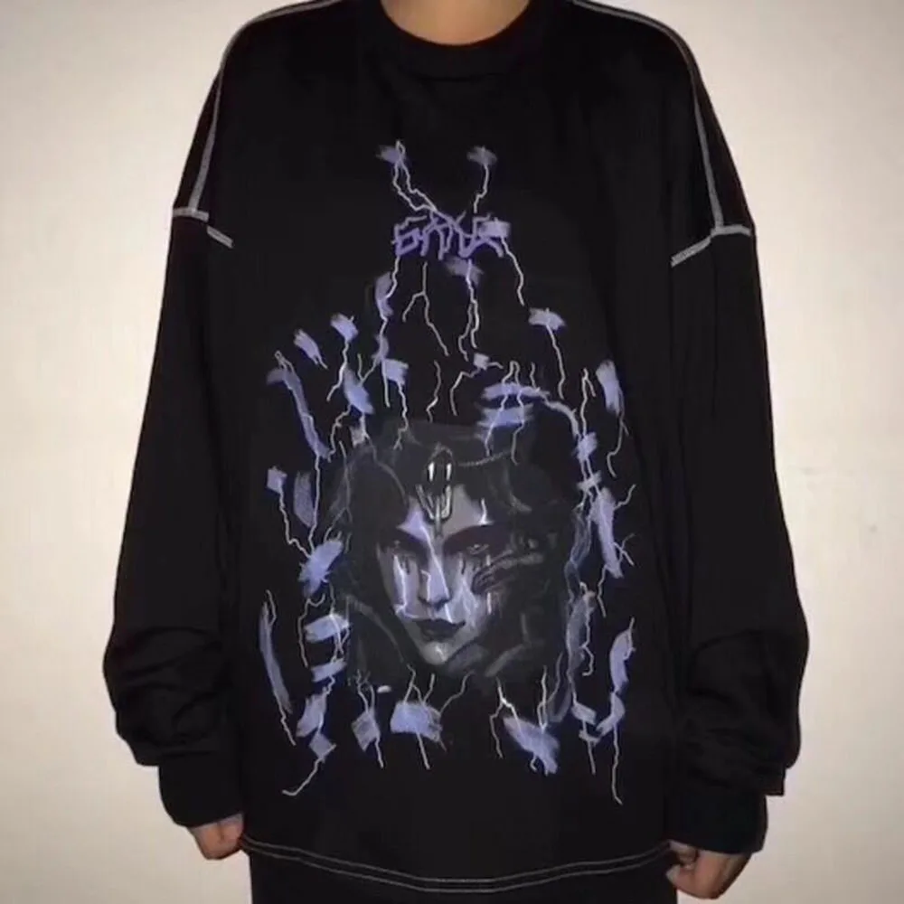 

Gothic Hoodies Men Sweatshirt Oversize Men Goth Print Casual Streetwear Couple Hoodies Sweatshirts Autumn 2020 Loose