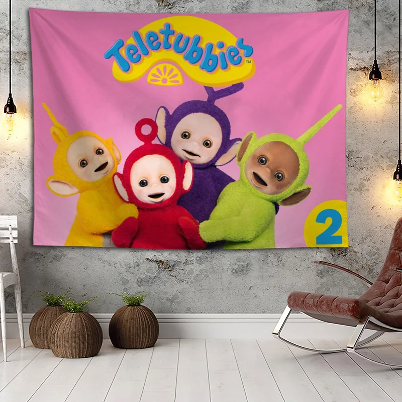 Горячая Распродажа пользовательские Teletubbies большой настенный гобелен подвесной