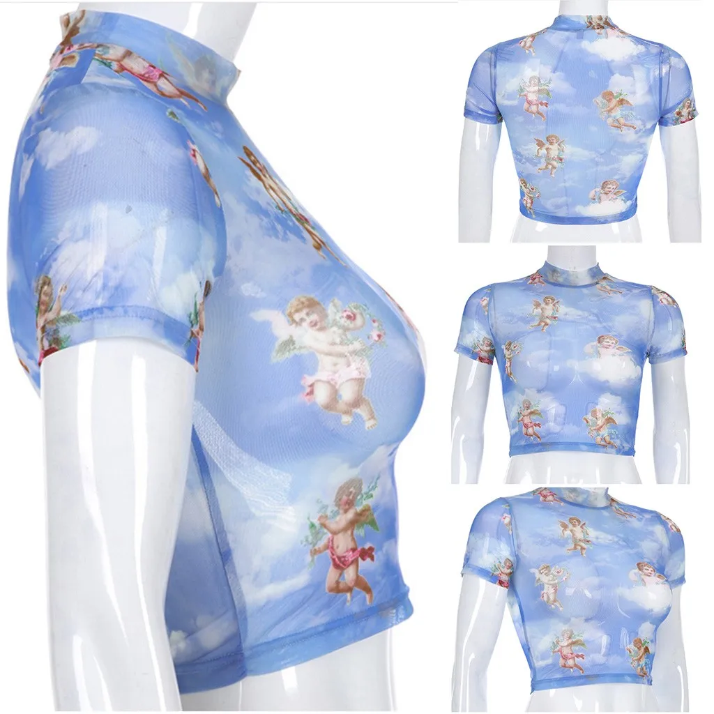 Винтажная одежда футболки с графическим рисунком модные топы женская водолазка