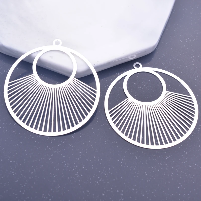 6 шт. 40*43 мм розовое золото Цвет большой круглый покрытые серебром Подвески тонкий