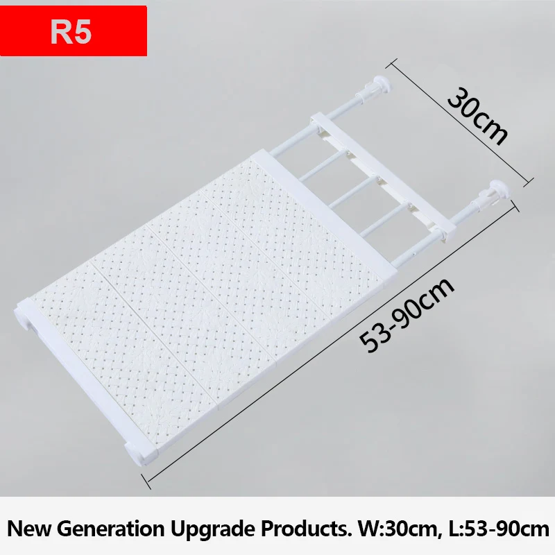 White 53-90(30cm) Регулируемый шкаф, органайзер для хранения полки настенный органайзер кухня ванная комната шкаф полки шкафа для обуви и одежды стеллаж - Цвет: White 53-90(30cm)