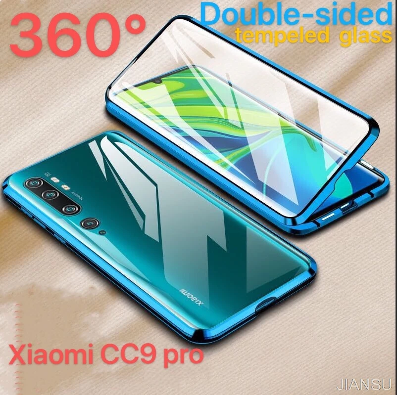 Двухсторонний магнитный металлический чехол для Xiaomi Mi 9 SE CC9 A3 Lite POCO F1 9T стеклянный