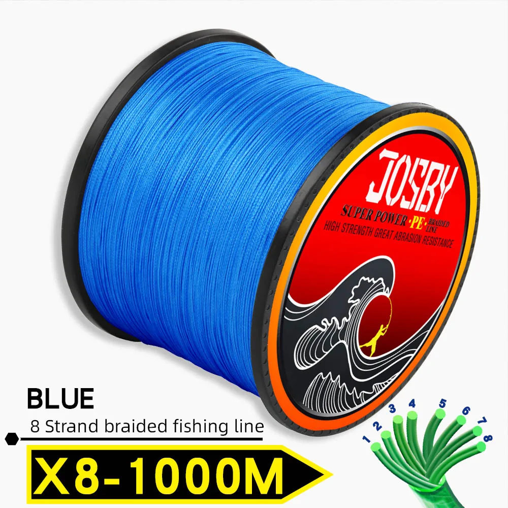 X8-1000M-Blue JOSBY 300 м 500 м 1000 м 8 нитей 10-78LB PE плетеный рыболовный провод Multifilament очень прочный рыболовный линия ЯПОНИЯ разноцветный - Цвет: X8-1000M-Blue