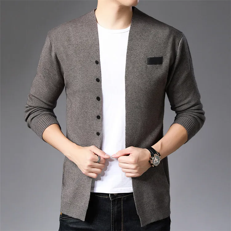 

2021 Spring and Autumn New Men's Sweater Youth Slim-Fit Cardigan Long Sleeve Sweater