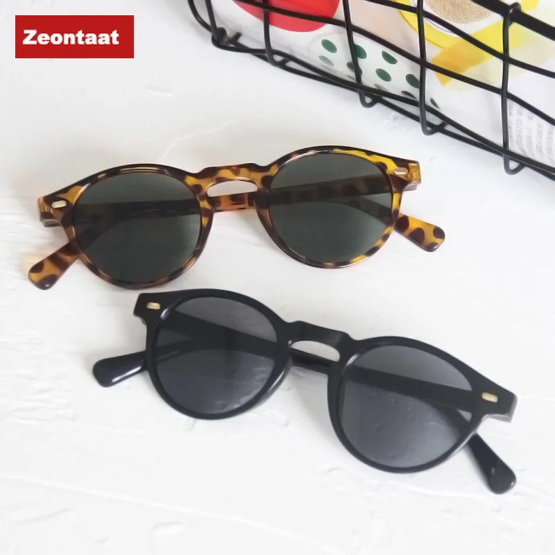 В винтажном стиле С леопардовым рисунком и круглым очки высокого качества