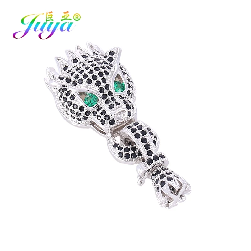 White Gold Green Eye Juya DIY бусины ювелирные изделия застежки поставки Леопард застежка для закрывания Дракон застежки для натуральных камней Жемчуг Бисероплетение ювелирных изделий - Цвет: White Gold Green Eye