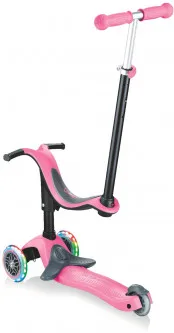 Самокат-беговел трехколесный GLOBBER GO UP SPORTY PLUS LIGHTS - Розовый (642-110) | Спорт и