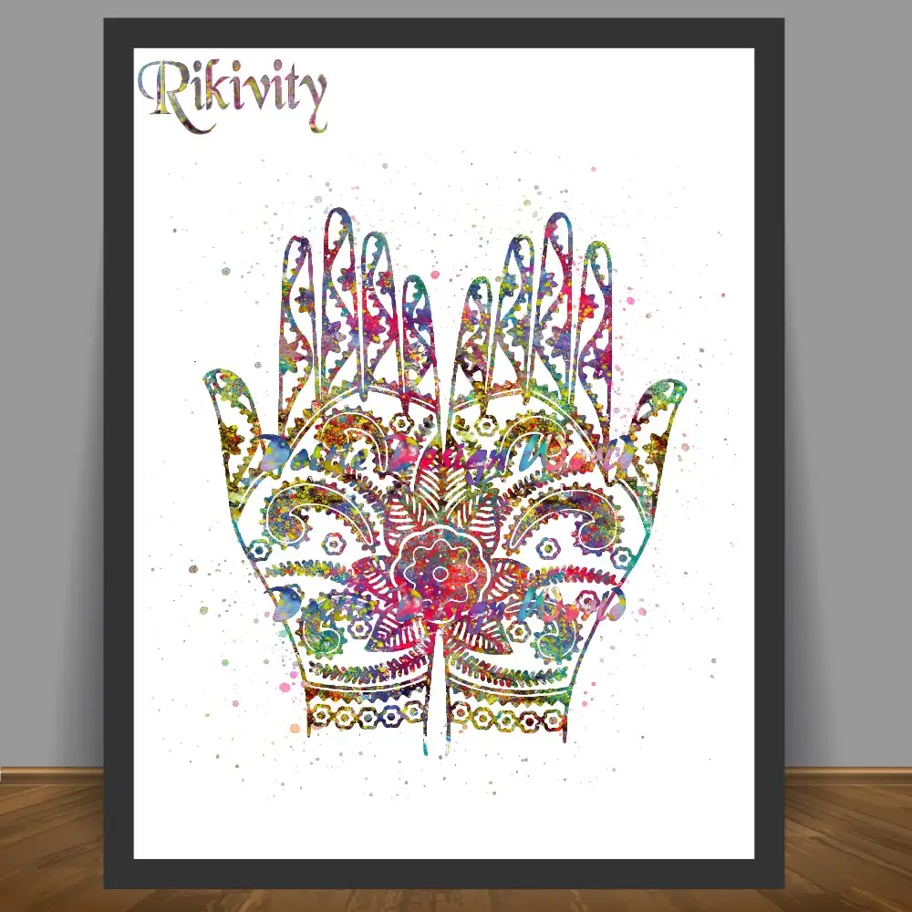 Rikivity Yoga Мандала с Буддой Hand постер печатные настенные картины Современная