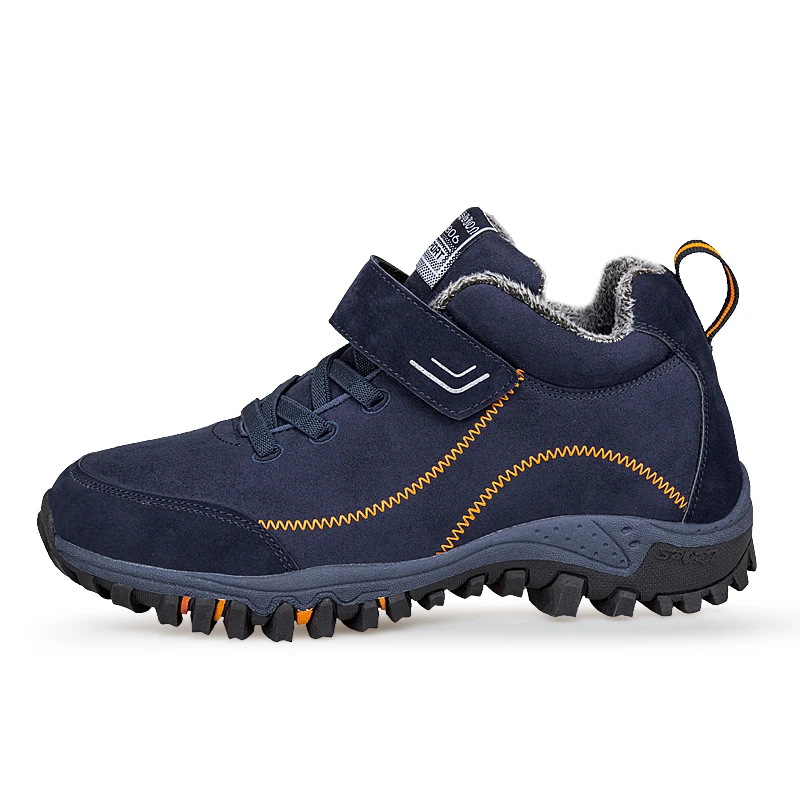 

Winter Men Boots with Fur Warm Snow Suede Boots Men Winter Work Casual Shoes Sneakers High Top Rubber Ankle Boots Men