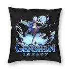 Яркий Genshin Impact Ganyu декоративный Чехол-подушка 3D двусторонний чехол с рисунком для дивана