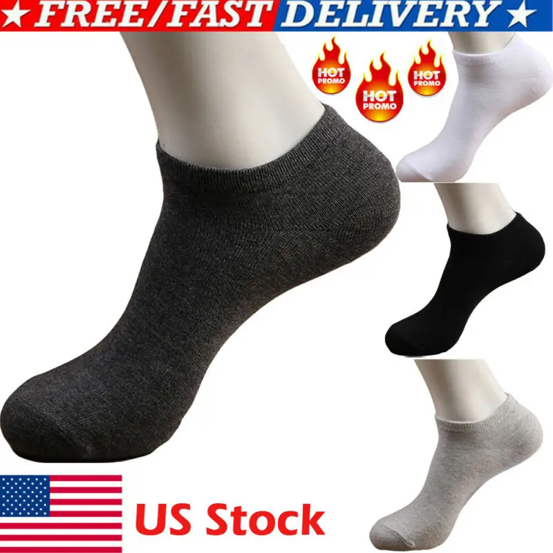 Мужские носки без показа повседневные черные низкие хлопковые тонкие дышащие