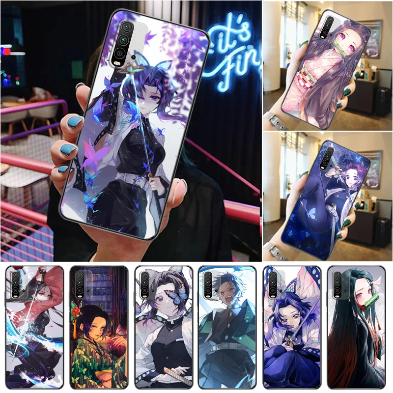 

Demon Slayer Kimetsu No Yaiba Kamado Tanjirou Agatsuma Zenitsu Kamado Nezuko Phone Case For Xiaomi Redmi 9 9T 9A Pro Funda