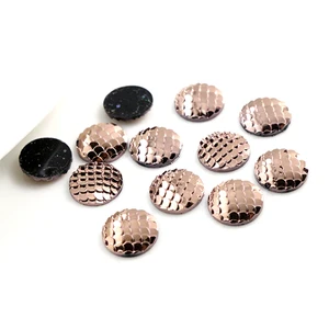 Новая мода 40 шт 8 мм 12 мм цвет розового золота покрытый рыбьей чешуей стиль плоская задняя Смола Кабошон для браслета серьги аксессуары