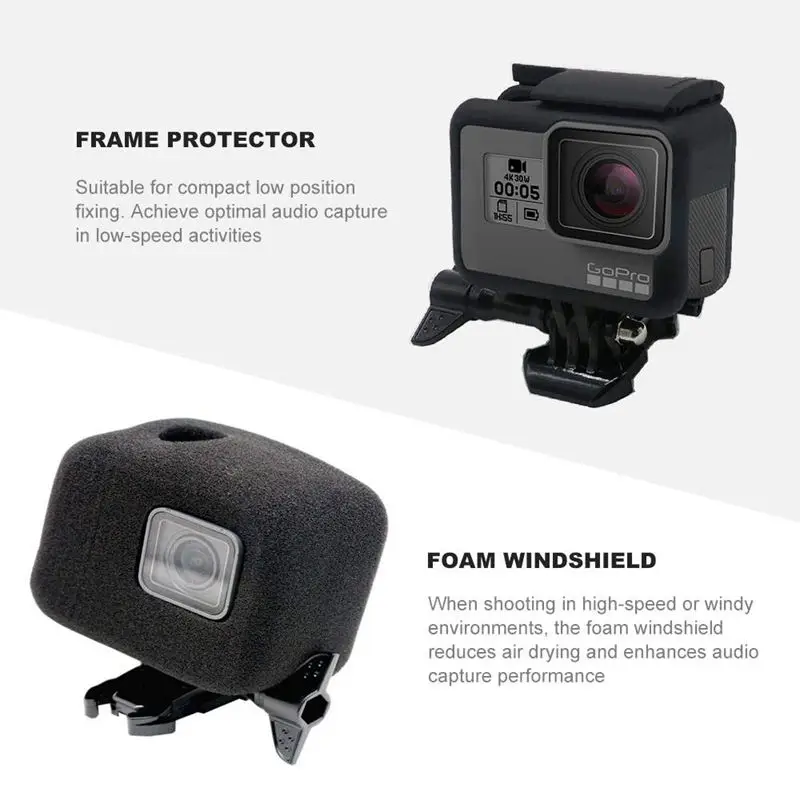 Защитная рамка чехол + Ветровое стекло Крышка для Gopro Hero 7/6/5/Hero Hd Корпус границы