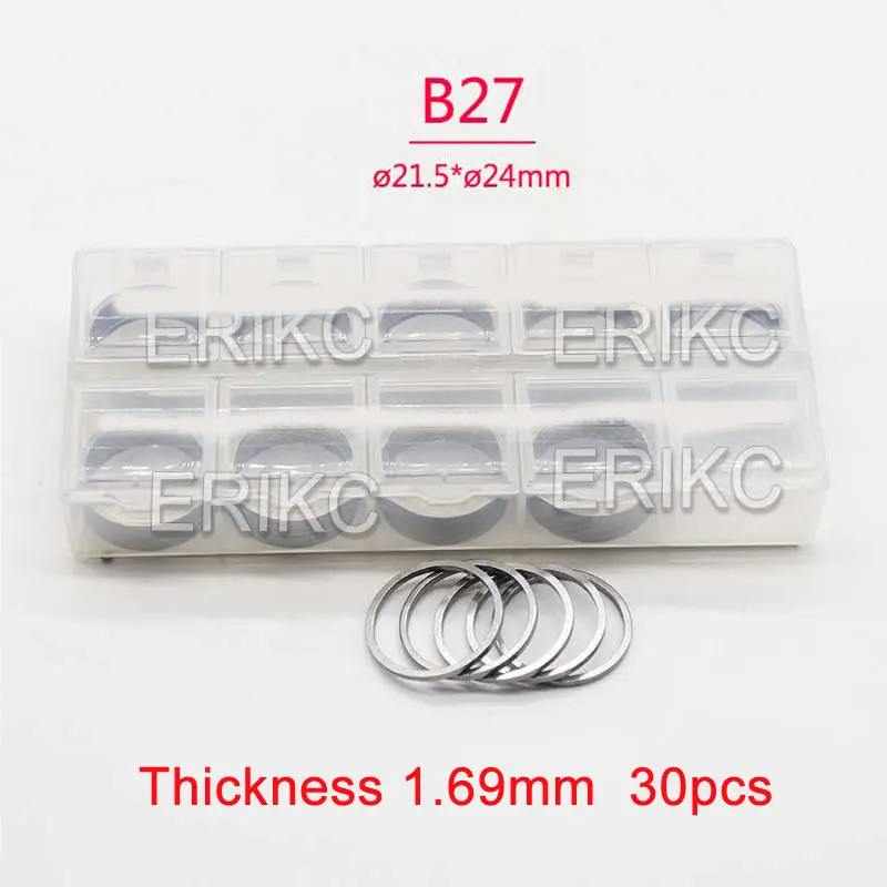 

B27 Автомобильный инжектор двигателя Ремонтные прокладки Шайба B27 Дизельная форсунка Регулировочная прокладка Размеры 1,52-1,71 мм для инжекции распылителя Denso