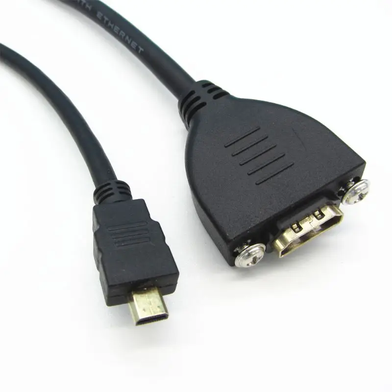

50cm Micro HD-MI Male to HD-MI Female Extension Cable with Screw Panel Mount