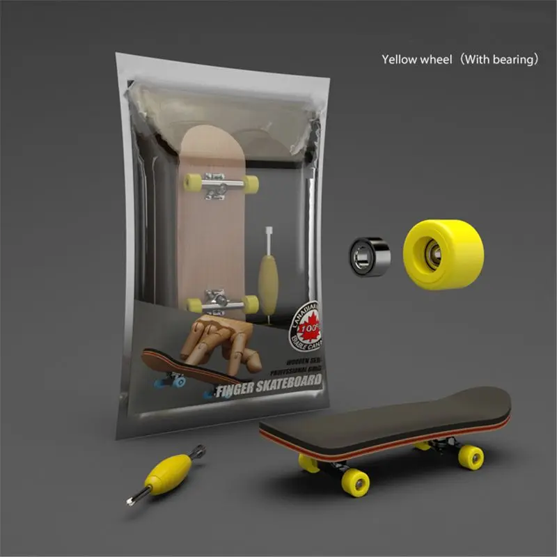 

Finger SkateBoard Wooden Fingerboard Toy Professional Stents Finger Skate Set X5XE