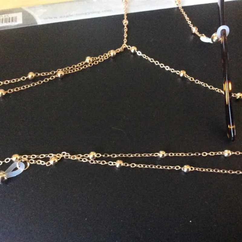 Модные женские очки золотого и серебряного цвета цепочки для очков ожерелье с