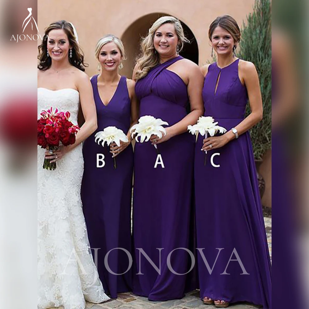 

Purple Chiffon Bridesmaid Dresses for Women 2021 Elegant Wedding Party Dress Deep V-neck A-line Bridesmaids Woman Formal Gowns