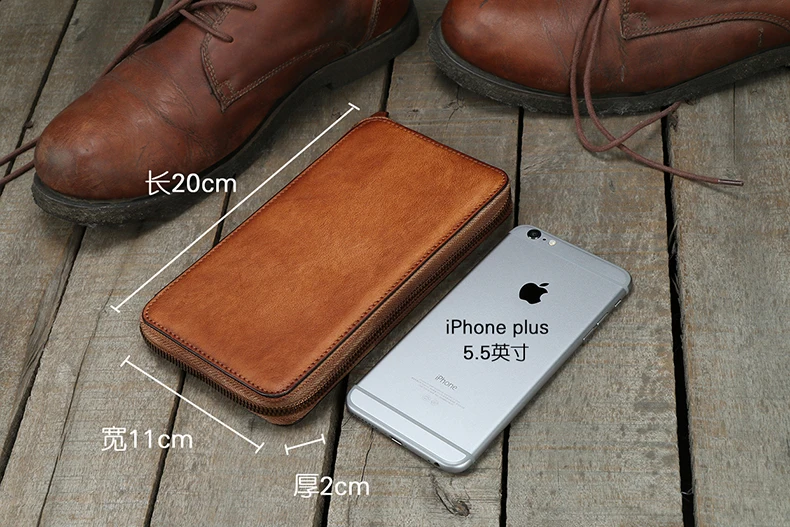 Винтажный кошелек из натуральной кожи мужской кожаный Длинный клатч мужские