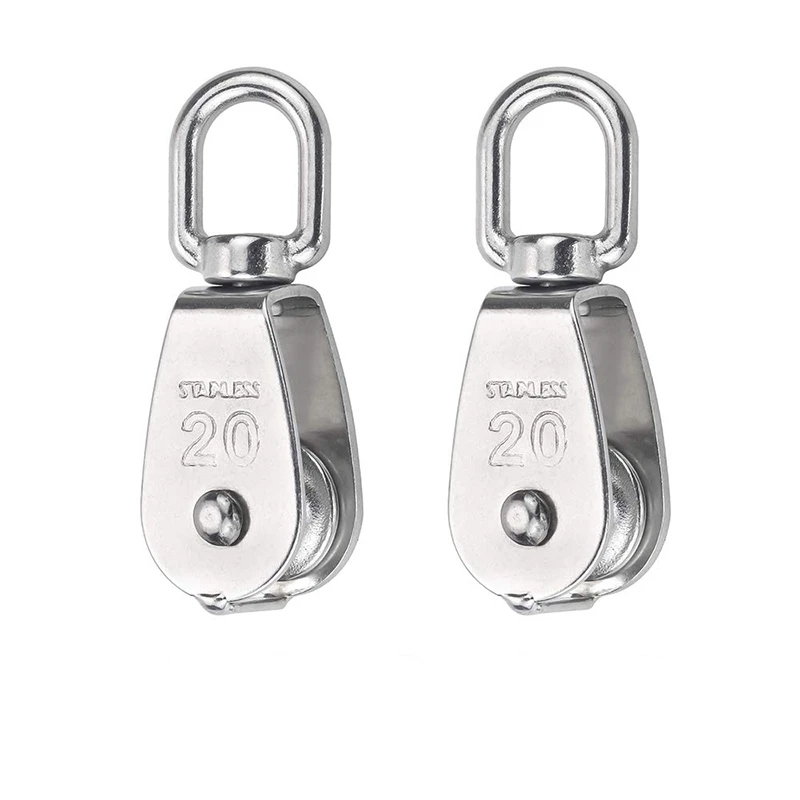 

10 Pcs M20 Single Pulley Block & 1 Set Cable Railing Kits with Wire Rope Cable and Cable Cutter