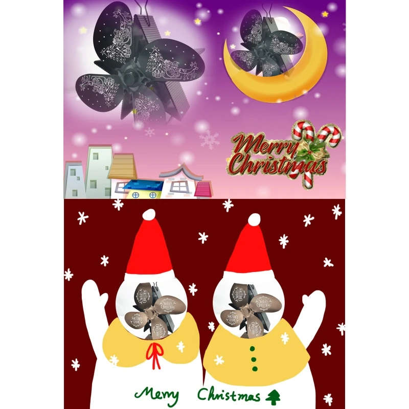 

Christmas 4 Blades Fireplace Stove Fan Blade Replacement for Wood Burner Stoves