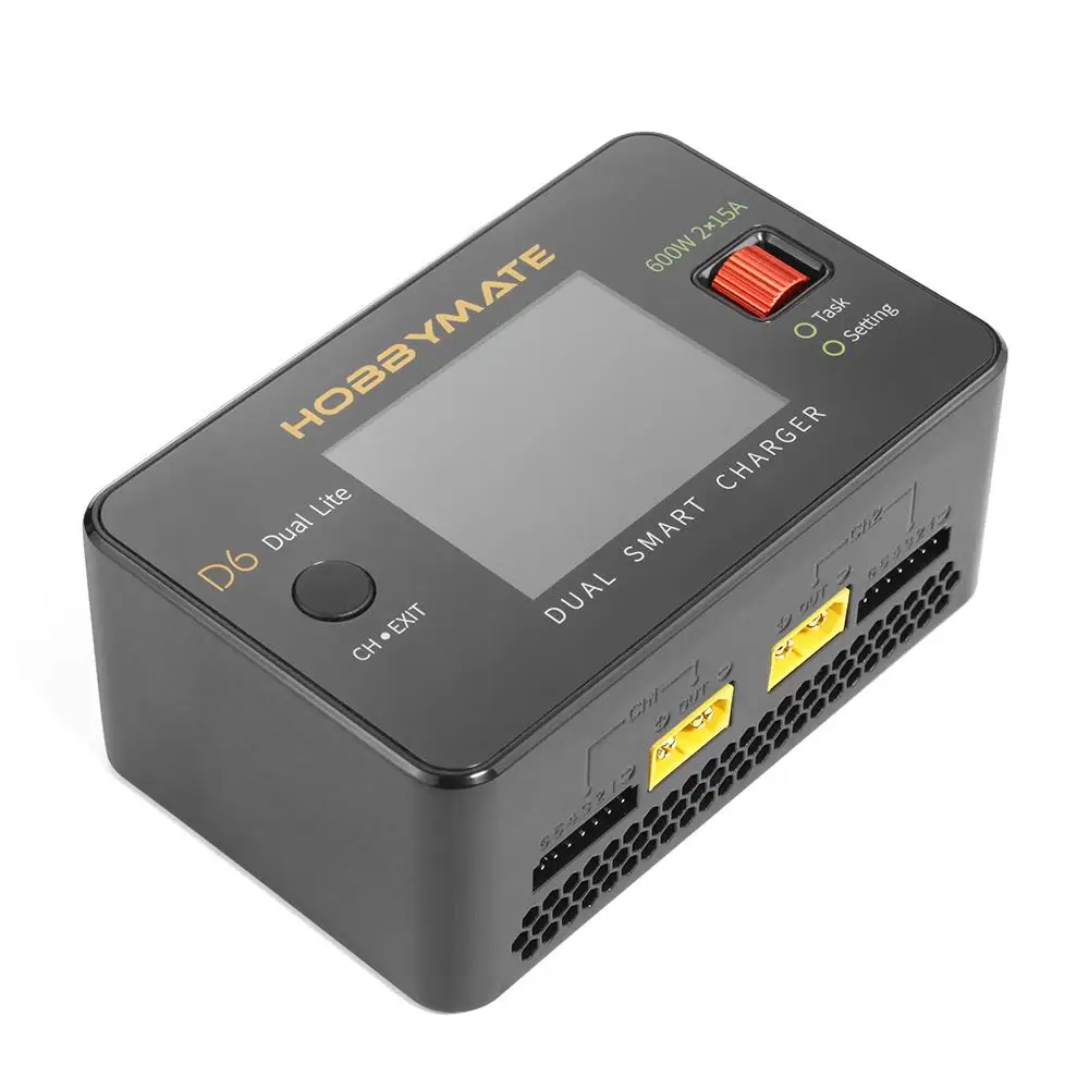 

HOBBYMATE 600W 15A HOTA P6 Dual Channel Balance Charger T240W Power Supply Smart Balance Charge for Lithium Battery