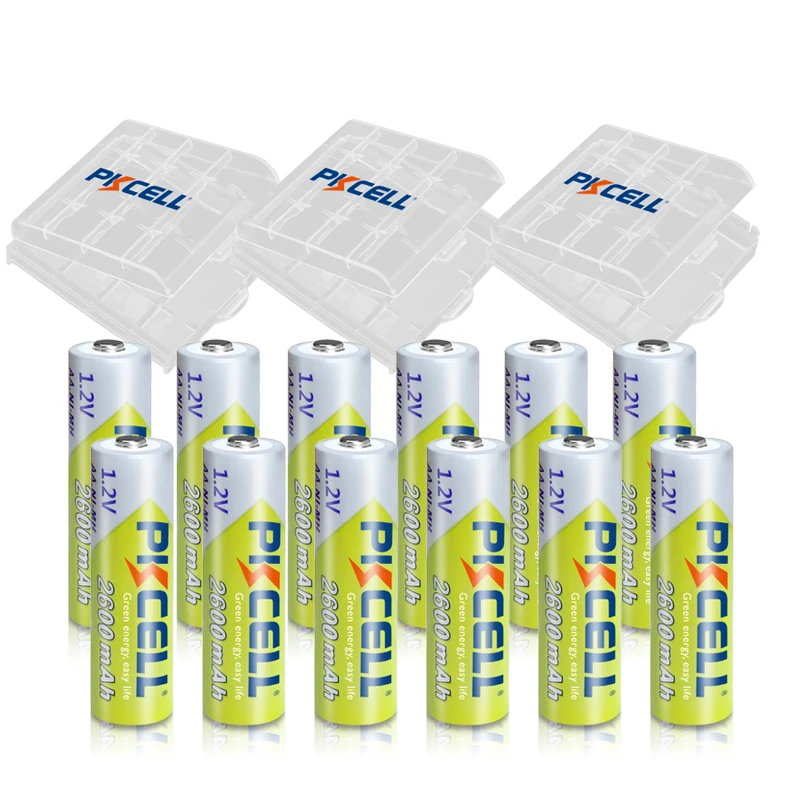 12 шт. аккумуляторные батарейки PKCELL AA от 2300 мА · ч до 2600 1 2 в|rechargeable battery|battery