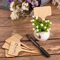 100pcs2 pen bamboo plant labels eco friendly wooden plant sign tags garden markers for seed potted herbs flowers tools shipping