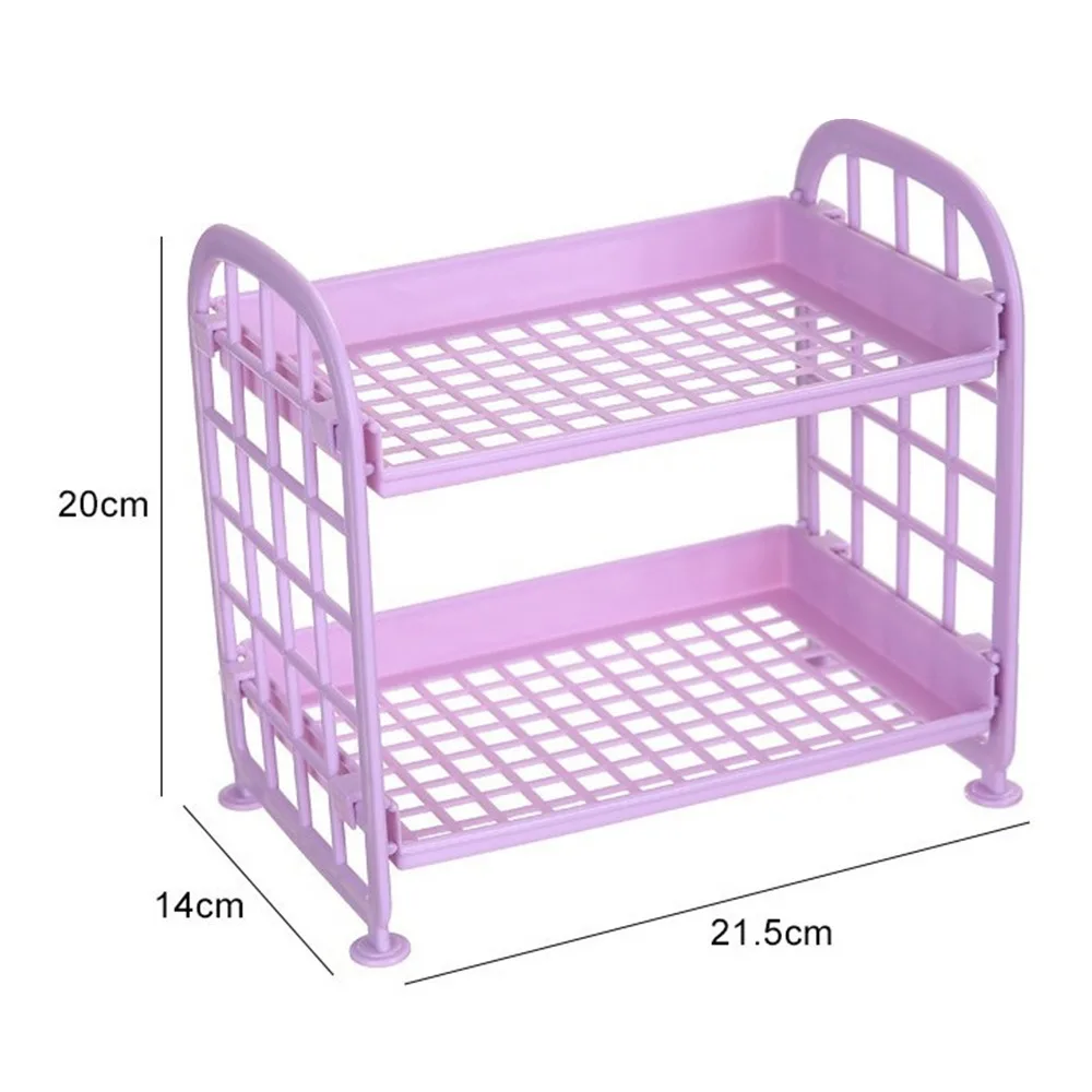 

Double Layer Hollow Shelf Plastic Cosmetics Desktop Finishing Bathroom Accessories Organizer Storage Rack 2 Tier Shelf Holder