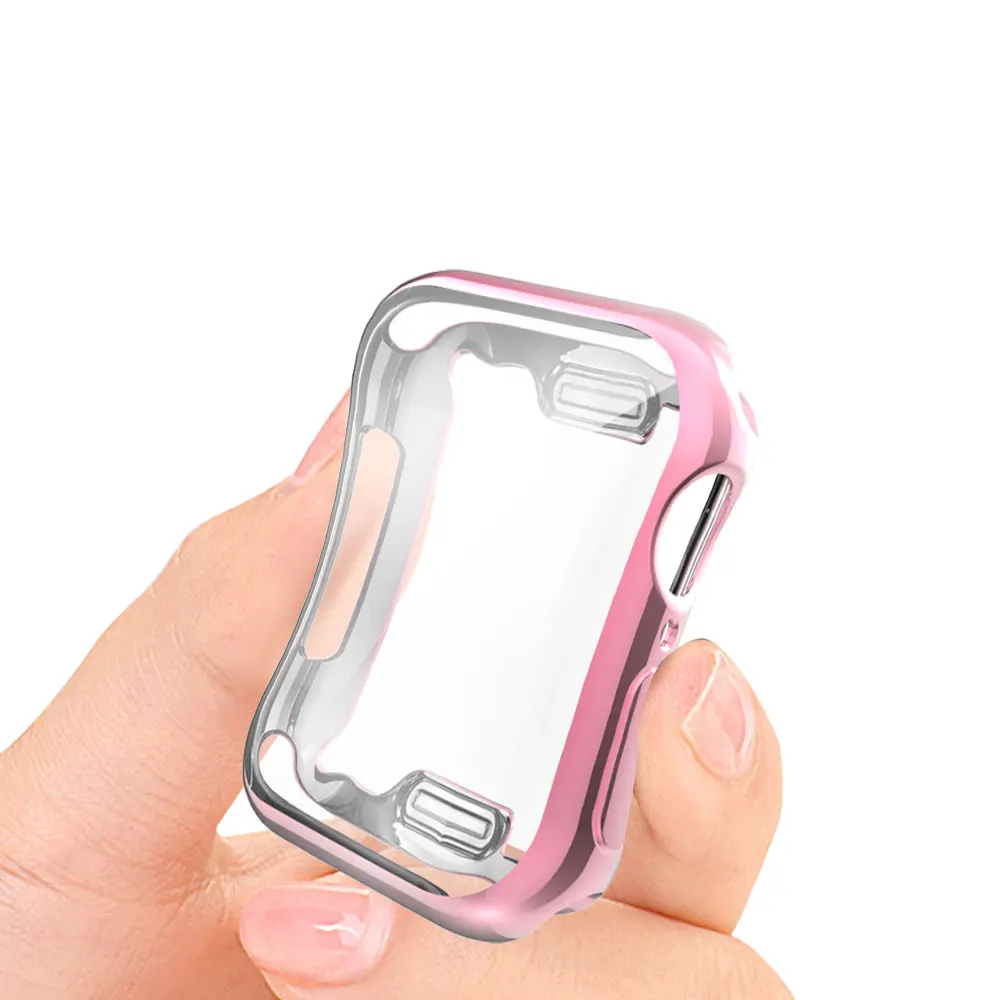 Защитный чехол для Apple Watch, версии 5/4/3/2/1 40 мм 44 Scratch полный пакет Electroplating TPU чехол s для наручных часов iWatch, версия 3, 2, 42 мм, 38 мм