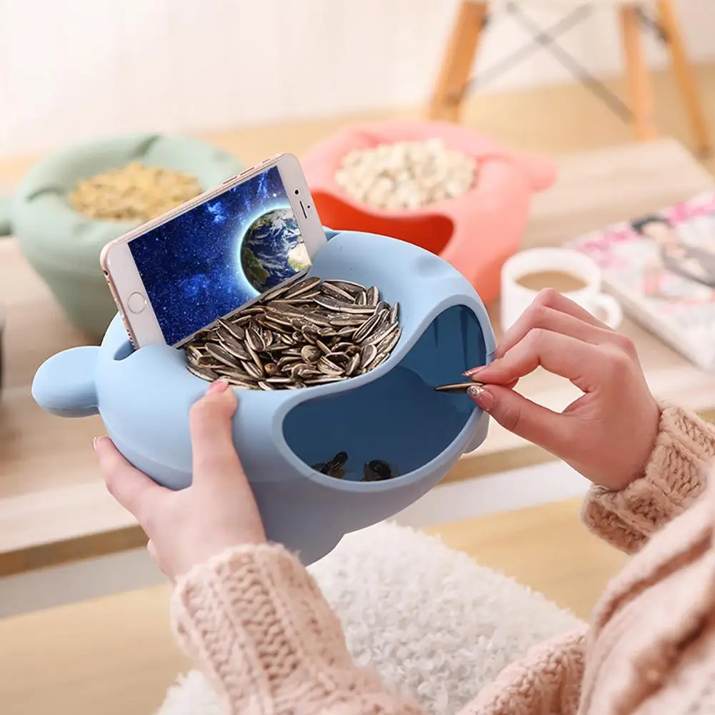 Двухслойная тарелка для семян дыни пластиковая миска сухофруктов креативная