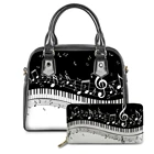 Роскошные сумки Kui Liu, женские сумки, дизайнерские сумки с принтом музыкальных нот, фортепиано, клавиш, ПУ, сумки через плечо, кошелек, 2 шт.комплект, женская сумка
