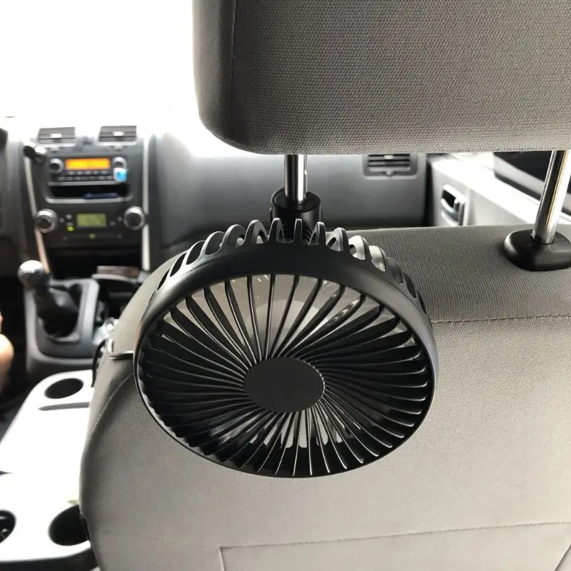 

Universal 5 inch Car Back Seat Headrest Three Speed 5V USB Fan With Switch Air Cooling Fan for Home Travel Car