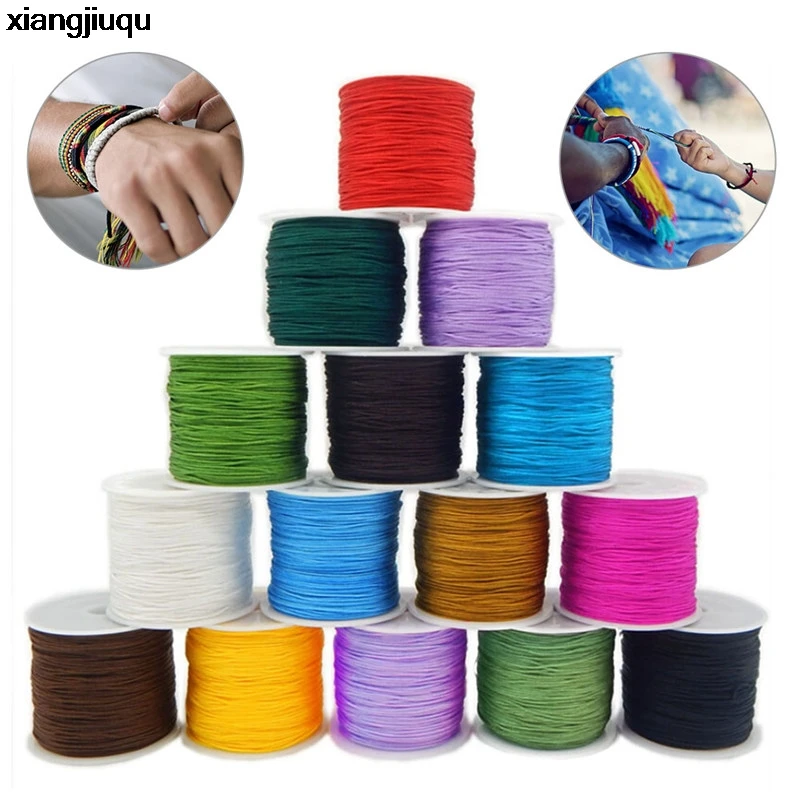 Оптовая продажа 2021 цветной нейлоновый шнур для макраме из китайского атласа и