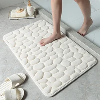 thicken rebound bathroom bath mat memory foam toilet rugs anti skid bathtub side wash basin floor carpets embossing stones print