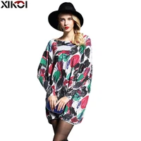 xikoi oversize sweater women jumper fashion long batwing sleeve pullover print slash neck pullovers knitted women sweaters