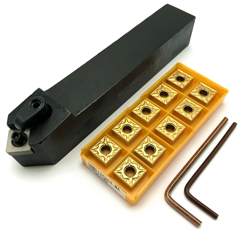 MSDNN1616H12 MSDNN2020K12 MSDNN2525M12 portaherramientas de torneado exterior + insertos de carburo SNMG120404 corte de torno inserción de conjunto de herramientas