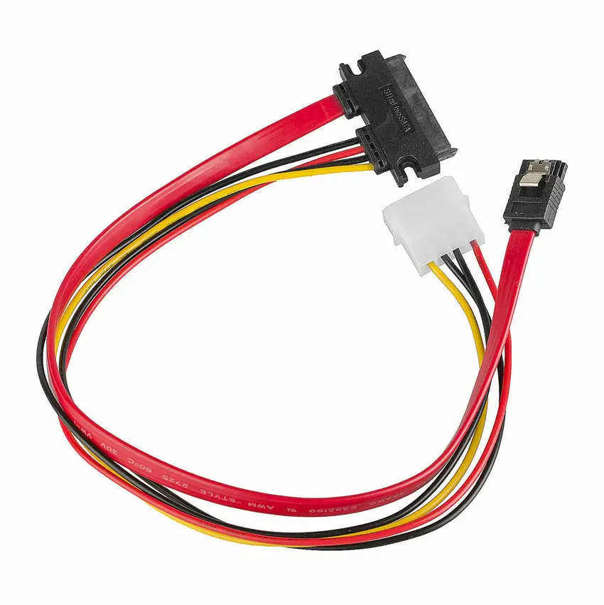 Кабель питания для компьютера SATA 22pin 7 + 15pin Female к 7Pin & Molex IDE 4 контактный| |