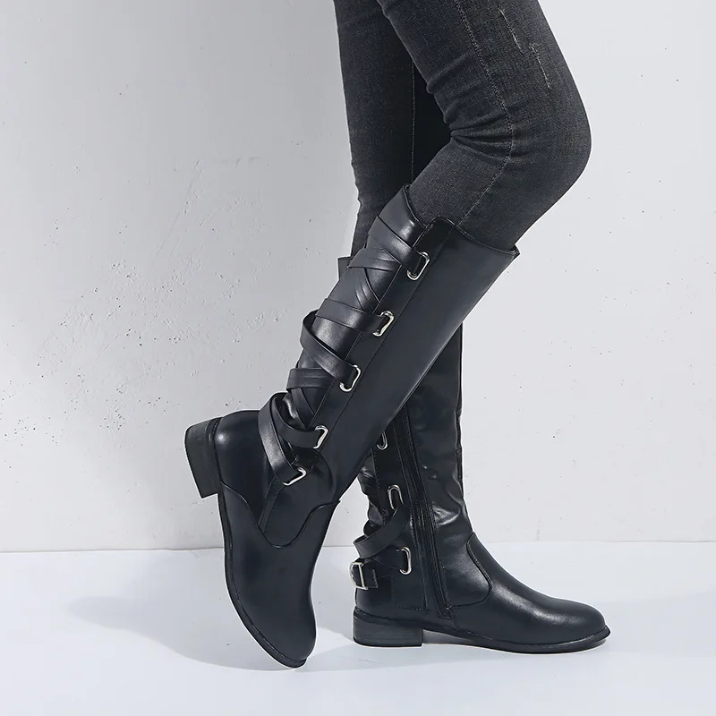 Jual Sepatu Musim Dingin Bagus Sepatu Bot Tinggi Wanita Sepatu Bot Salju Hangat Bulu Beludru Sepatu Bot Tinggi Seksi Wanita Pop Musim Dingin Bagus Ritsleting Samping Hitam