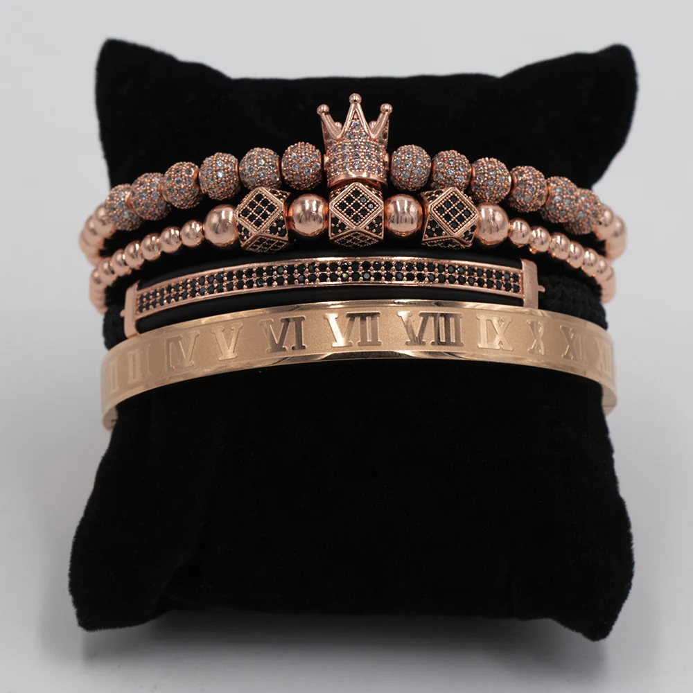 Модный роскошный браслет в римском стиле новинка 2019 мужской золотой Плетеный