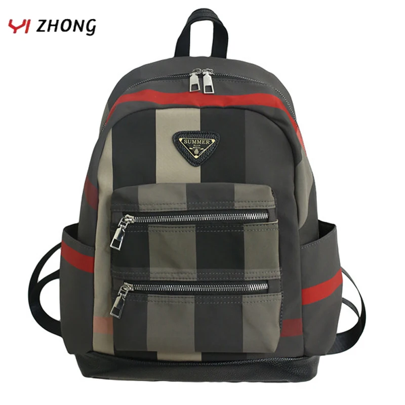 

YIZHONG plaid Multifunction Mini Backpack for Women Small Travel Backpack Purse Female School Bags for Teenage Girls Mochila