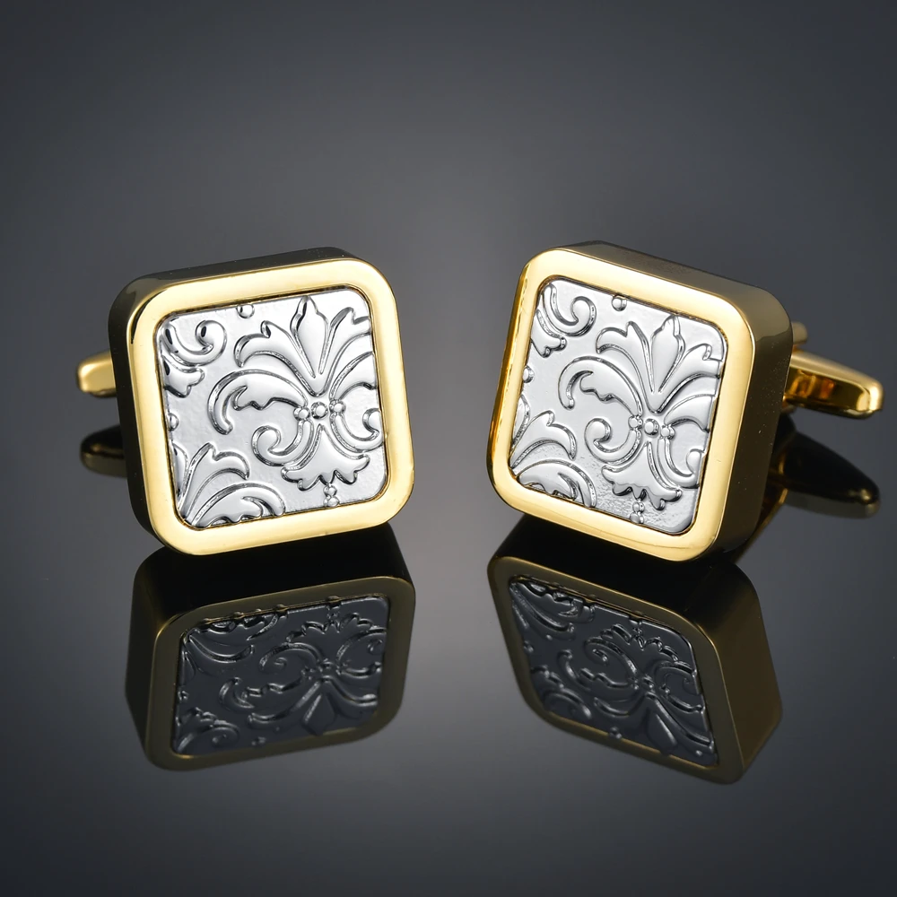 

Vintage Classic Style Flower Pattern High Quality Cufflinks For Male Buttons Wedding Cuff Link Fashion Men's Jewelry Gift