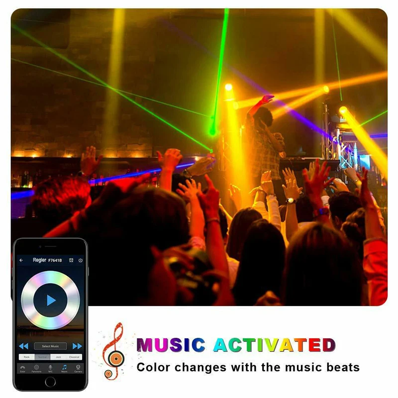 

LED Lights For Bedroom 50FT Home Decoration for Living Room RGB Color Changing Bluetooth LED Light With 44keys Remote Adapter