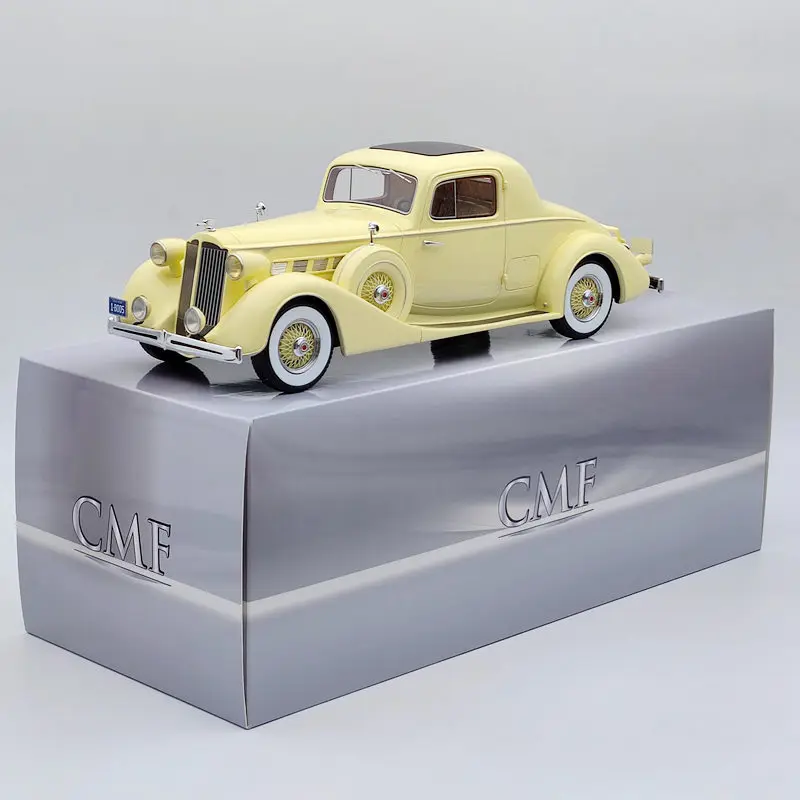 CMF 1:18 For Packard Super Eight Coupe 1936 Yellow CMF18005 Resin Models Car Collection