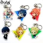 Азиатских аниме Учитывая характер Форма цепочка для ключей прозрачные акриловые двухсторонние новое кольцо для ключей, а также красивой сумочкой Подвеска Украшения Подарки для девочек